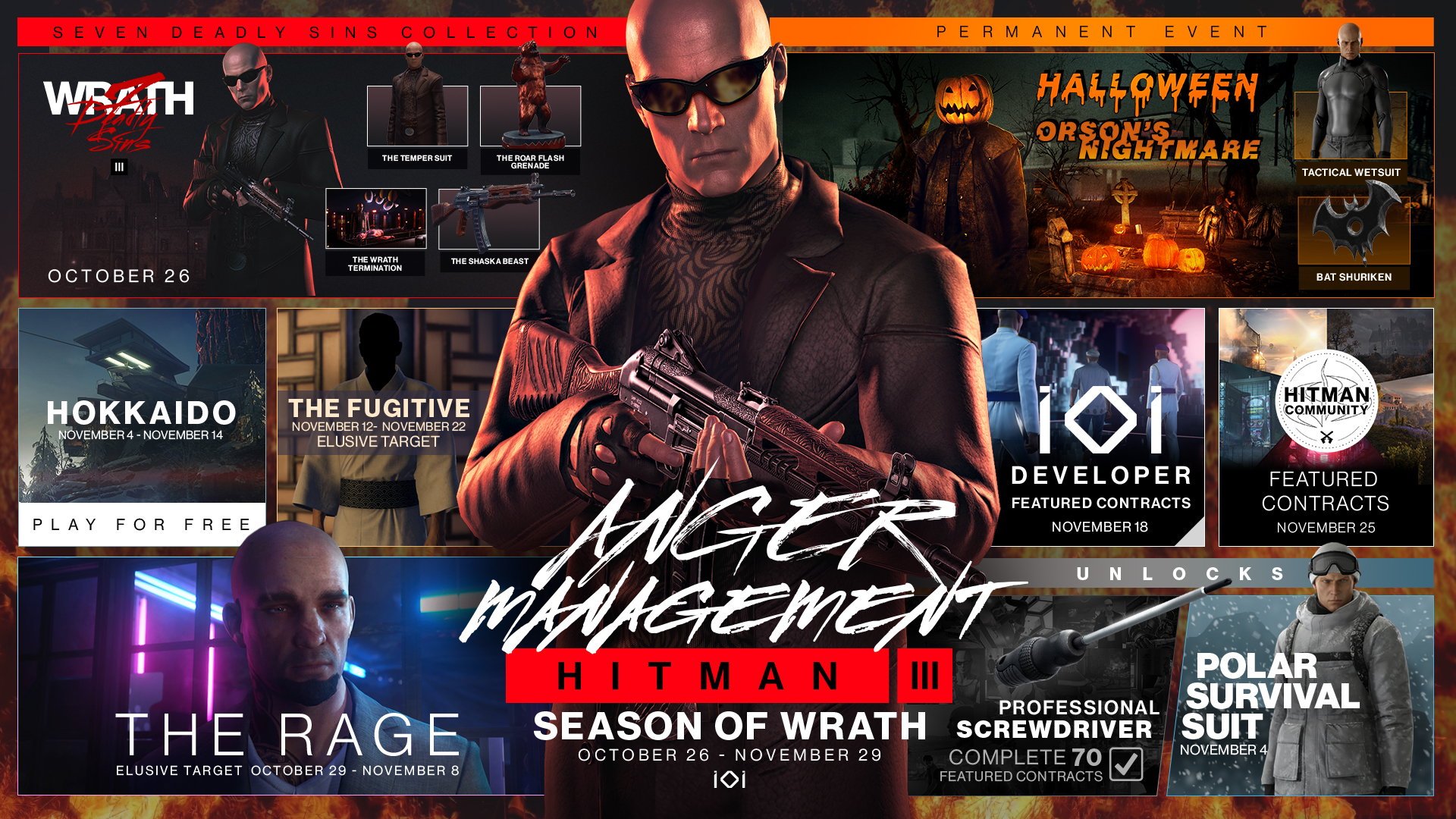 Here's everything coming to Hitman 3 during the Season of Wrath - EGM